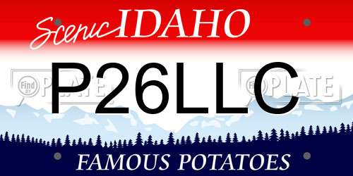 P26LLC Idaho License Plate