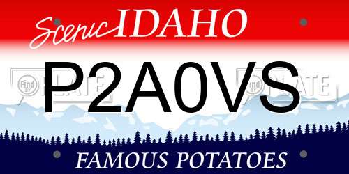 P2A0VS Idaho License Plate