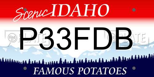P33FDB Idaho License Plate
