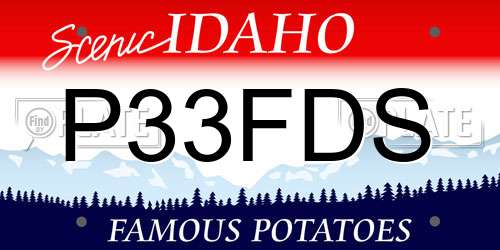 P33FDS Idaho License Plate