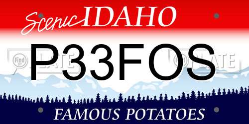 P33FOS Idaho License Plate
