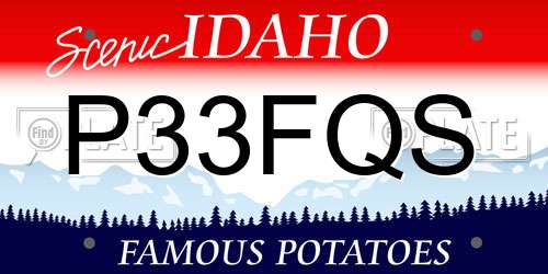 P33FQS Idaho License Plate