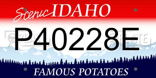 P40228E Idaho License Plate
