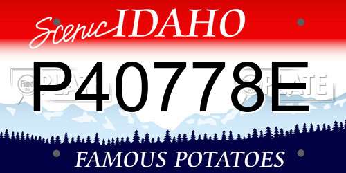 P40778E Idaho License Plate