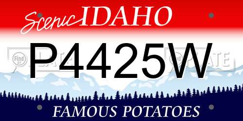 P4425W Idaho License Plate