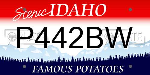 P442BW Idaho License Plate