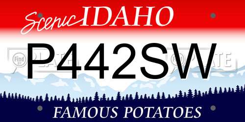 P442SW Idaho License Plate