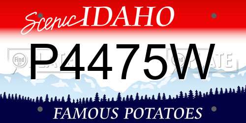 P4475W Idaho License Plate