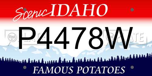 P4478W Idaho License Plate