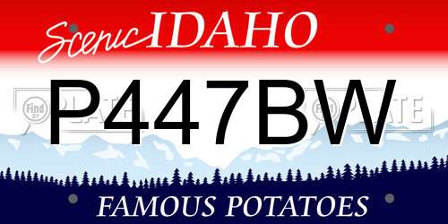 P447BW Idaho License Plate