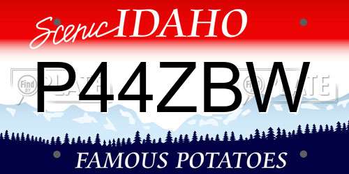 P44ZBW Idaho License Plate