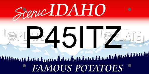P45ITZ Idaho License Plate