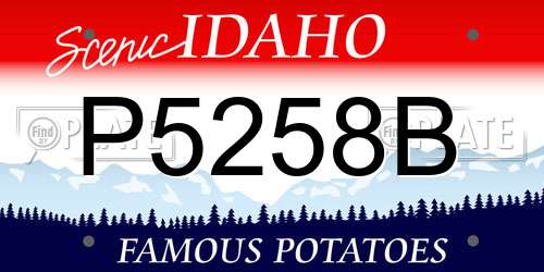 P5258B Idaho License Plate