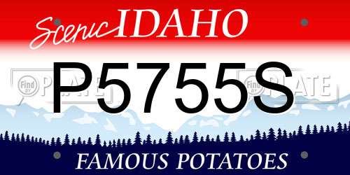 P5755S Idaho License Plate