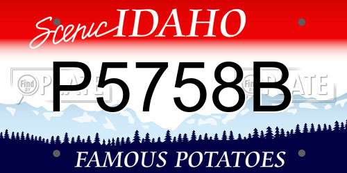 P5758B Idaho License Plate