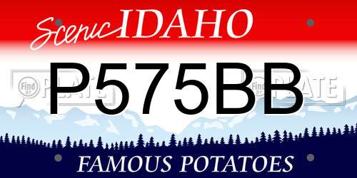 P575BB Idaho License Plate
