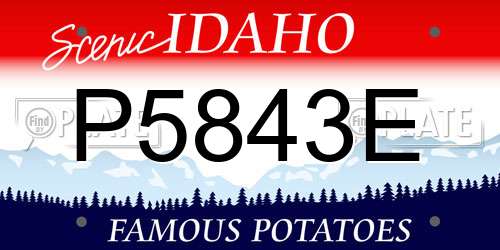 P5843E Idaho License Plate