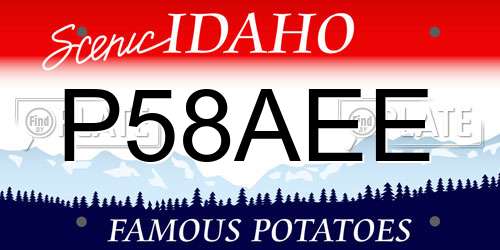 P58AEE Idaho License Plate