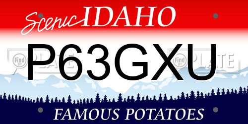 P63GXU Idaho License Plate