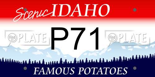 P71 Idaho License Plate