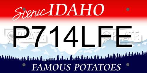P714LFE Idaho License Plate