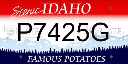 P7425G Idaho License Plate