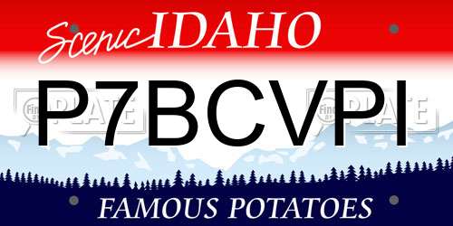 P7BCVPI Idaho License Plate