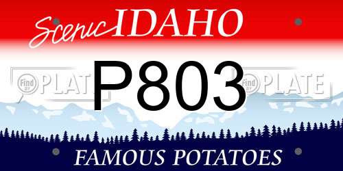 P803 Idaho License Plate