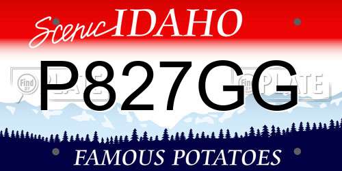 P827GG Idaho License Plate