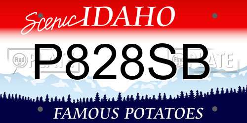P828SB Idaho License Plate