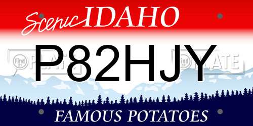 P82HJY Idaho License Plate