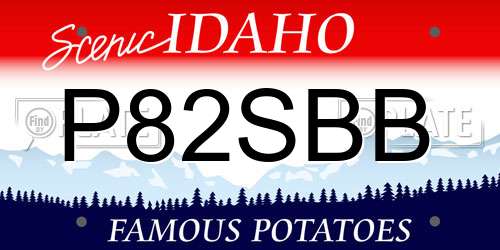 P82SBB Idaho License Plate