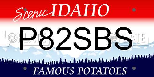 P82SBS Idaho License Plate