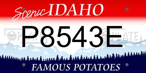 P8543E Idaho License Plate