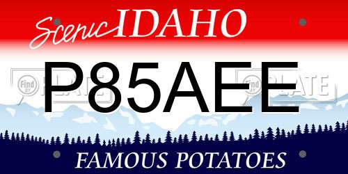 P85AEE Idaho License Plate