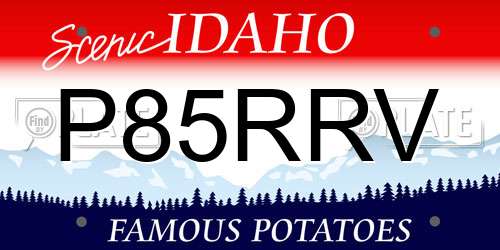 P85RRV Idaho License Plate