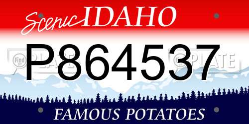 P864537 Idaho License Plate