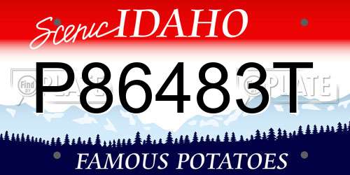 P86483T Idaho License Plate