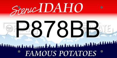 P878BB Idaho License Plate