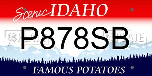 P878SB Idaho License Plate