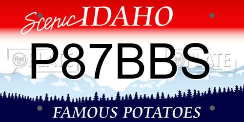 P87BBS Idaho License Plate