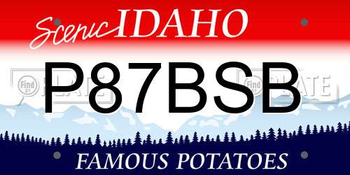 P87BSB Idaho License Plate