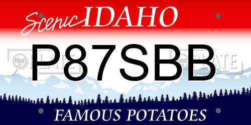 P87SBB Idaho License Plate