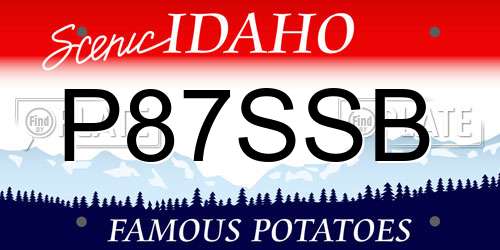 P87SSB Idaho License Plate