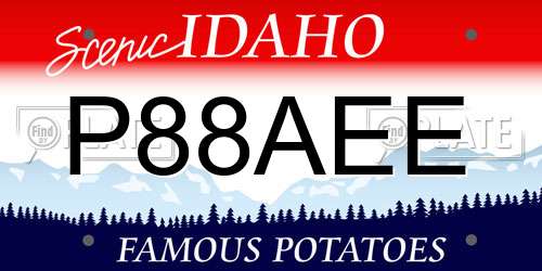P88AEE Idaho License Plate