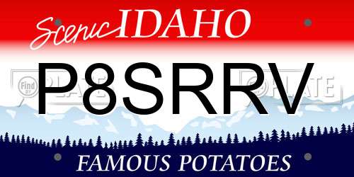 P8SRRV Idaho License Plate