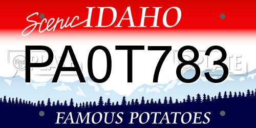 PA0T783 Idaho License Plate