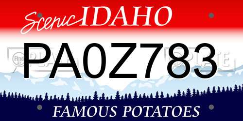 PA0Z783 Idaho License Plate