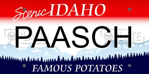 PAASCH Idaho License Plate