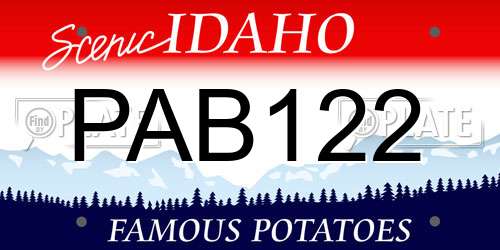 PAB122 Idaho License Plate